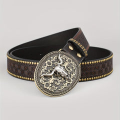 Men's Western Cowboy Casual Vintage Dark Brown Belt