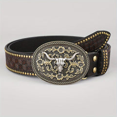 Men's Western Cowboy Casual Vintage Dark Brown Belt