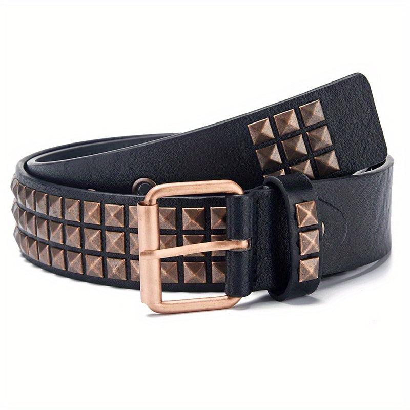 Studded Belt Punk Y2K Rock Rivet Belt Grommet Threads Belt
