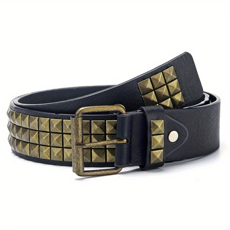 Studded Belt Punk Y2K Rock Rivet Belt Grommet Threads Belt