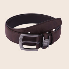 Men's Coffee Brown Double Line Perforated Belt