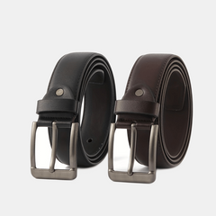 Men's PU Leather Business Belt Square Buckle Waist Strap Suit Belt