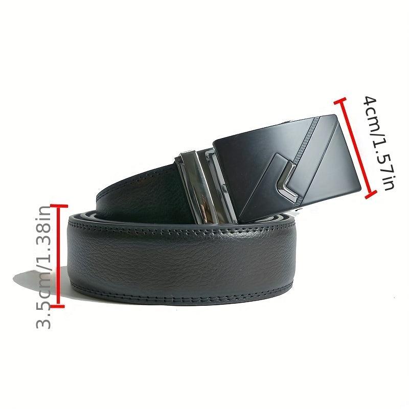 Men's Calfskin Leather Belt w/ Automatic Buckle