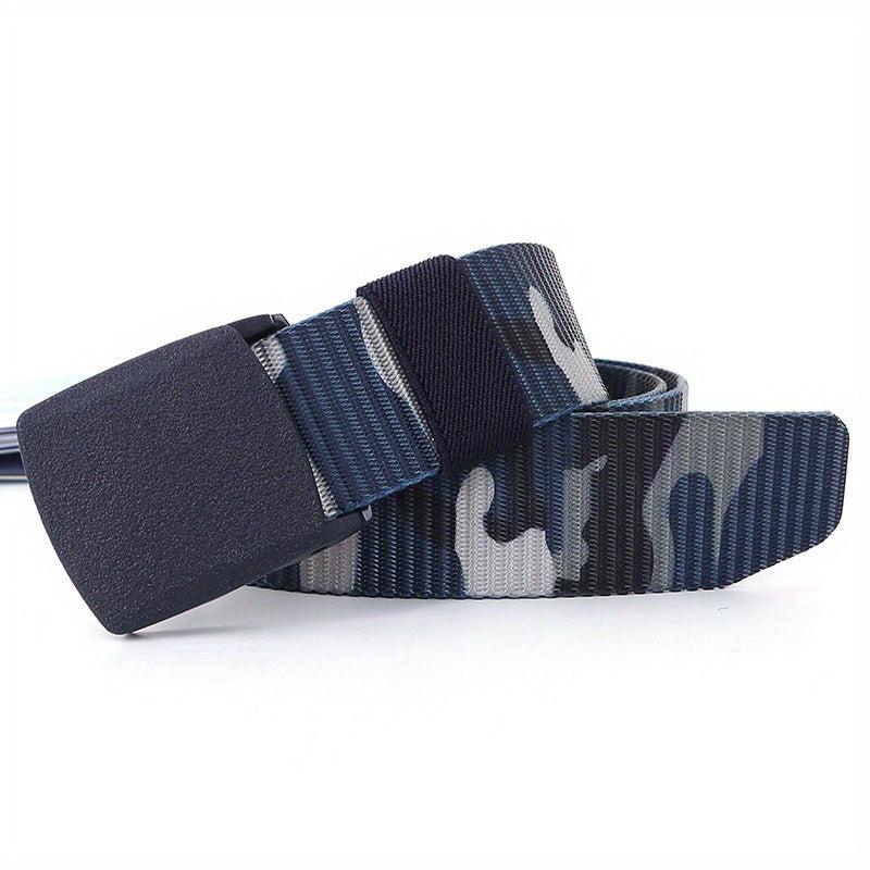 Men's Camouflage Tactical Belt with Automatic Buckle for Outdoor Sports
