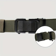 Men's Canvas Belt with Automatic Buckle for Outdoor Work