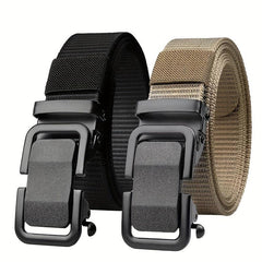 Men's Canvas Belt with Automatic Buckle for Outdoor Work