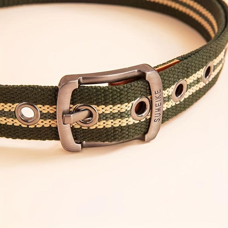 Men's Canvas Belt Pin Buckle Waistband Outdoor Casual Jeans Belt