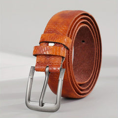Men's Yellow PU Leather Belt