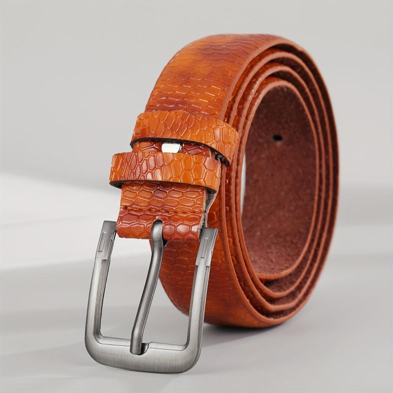 Men's Yellow PU Leather Belt
