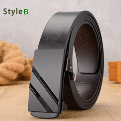 Men's Classic Automatic Buckle Belt Business PU Leather Belt