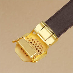 Men's Golden Tiger Head Auto Buckle Belt