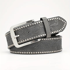 Alloy Pin Buckle PU Striped Belt for Men