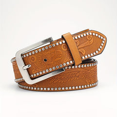Alloy Pin Buckle PU Striped Belt for Men