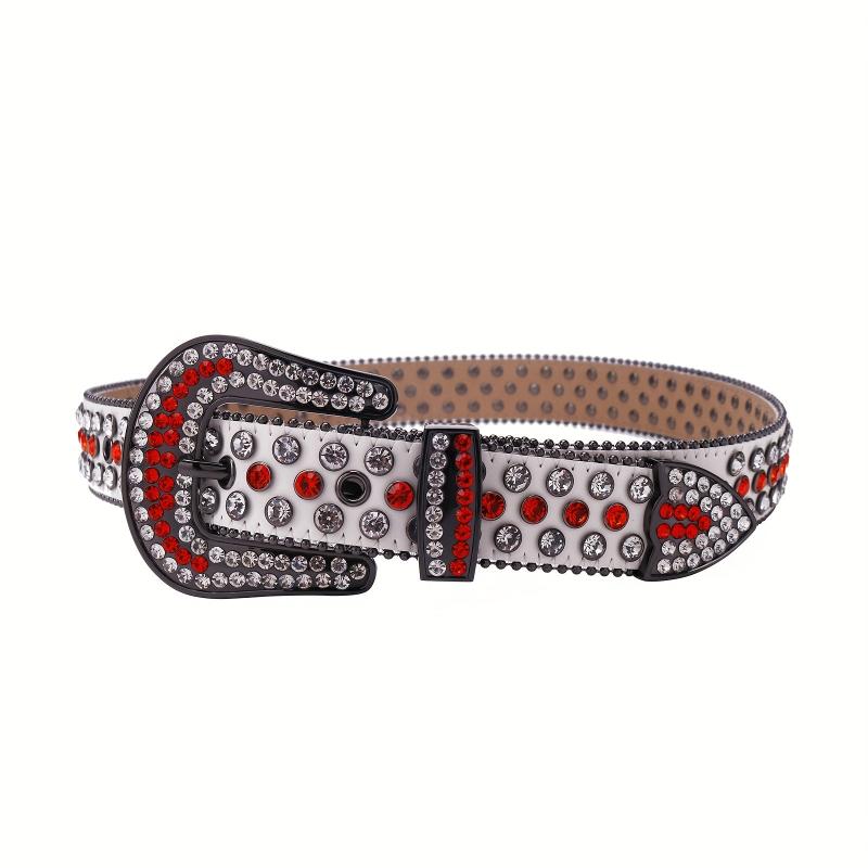 Men's Rhinestone Crystal Leather Change Belt