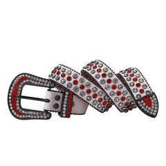 Men's Rhinestone Crystal Leather Change Belt