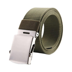 Men's Canvas Belt with Automatic Buckle and 5 Card Slots
