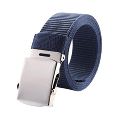Men's Canvas Belt with Automatic Buckle and 5 Card Slots