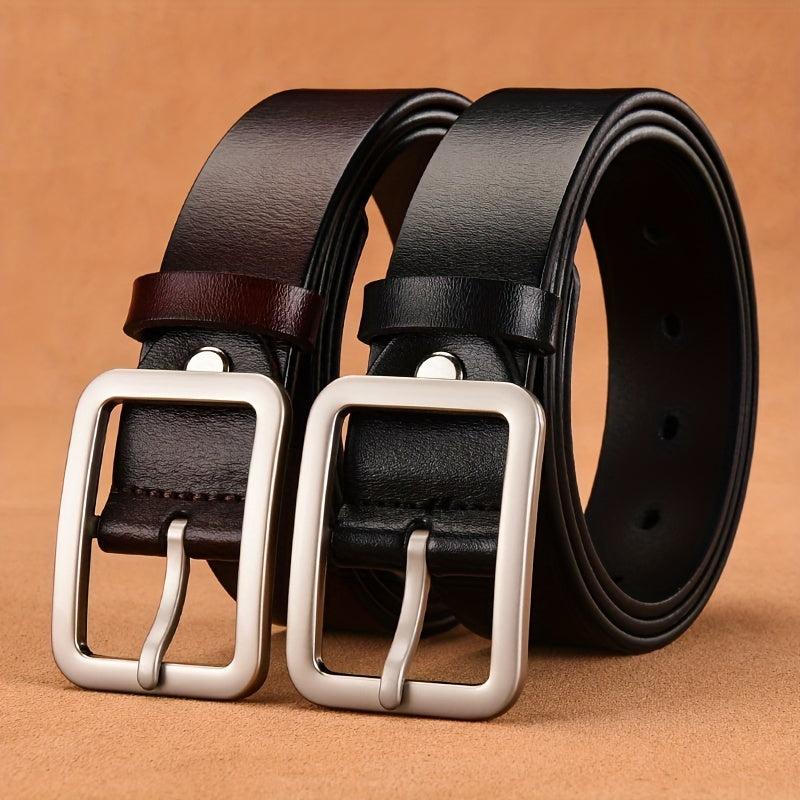 Men's Leather Belt Pin Buckle Casual Pants Belt
