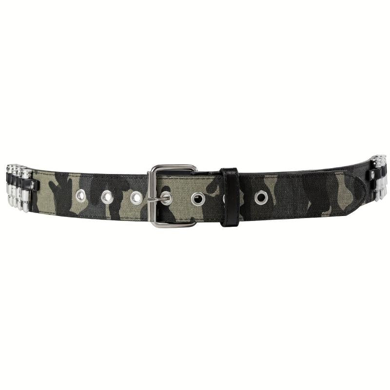 Men's Camo Belt with Bullet Head Decoration