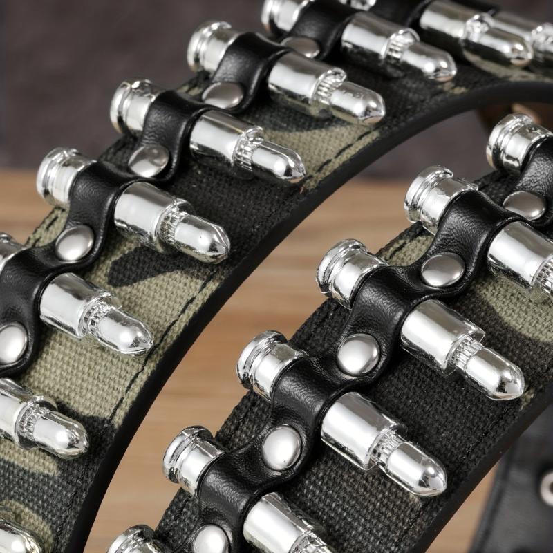Men's Camo Belt with Bullet Head Decoration