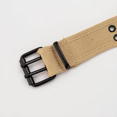 Casual Double Needle Buckle Double Exhaust Eye Covered Fabric Belt