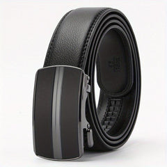 Men's Cowhide Automatic Buckle Business Leather Belt