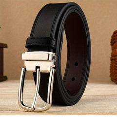 Two-sided Cowhide Men's Leather Belt Classic Alloy Buckle Business Jeans