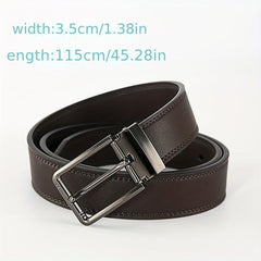 Two-sided Cowhide Men's Leather Belt Classic Alloy Buckle Business Jeans
