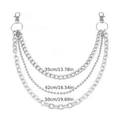Punk Chain Clip On Accessory for Skirts Jeans Pants Goth