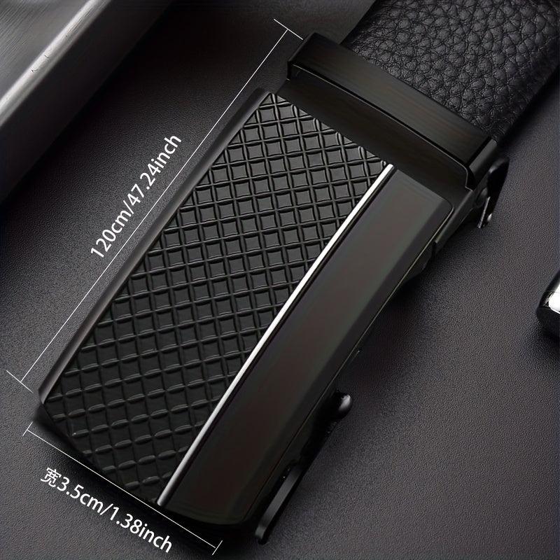 Men's Pu Leather Belt Automatic Buckle Business Casual All match Belt