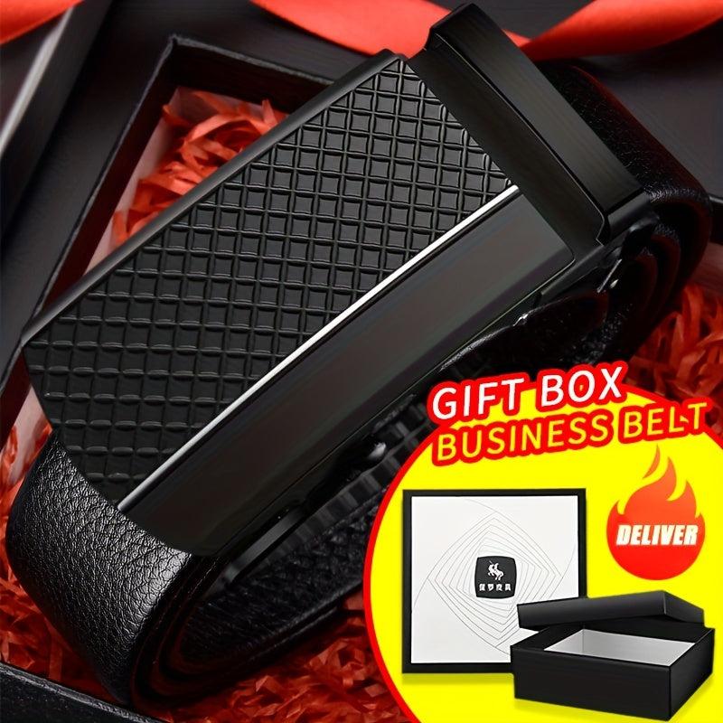 Men's Pu Leather Belt Automatic Buckle Business Casual All match Belt
