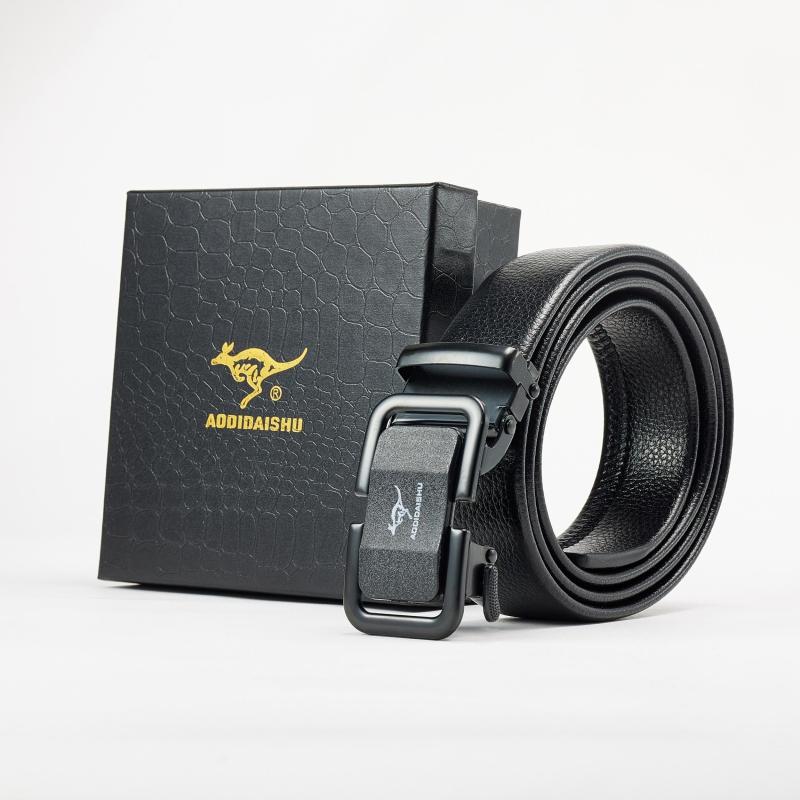 ADDIDAISHU Men's Business Automatic Buckle PU Leather Belt