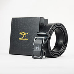 ADDIDAISHU Men's Business Automatic Buckle PU Leather Belt