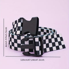 1pc Grid Insert Buckle Belt For Men