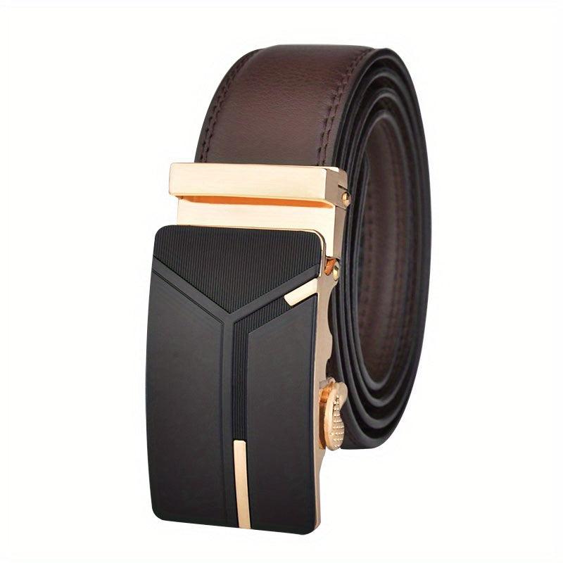 Men's Cow Leather Belt Ratchet Automatic Buckle Belts For Men