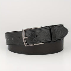 High End Embossed Sports Square Casual Belt PU Men's Leather Belt