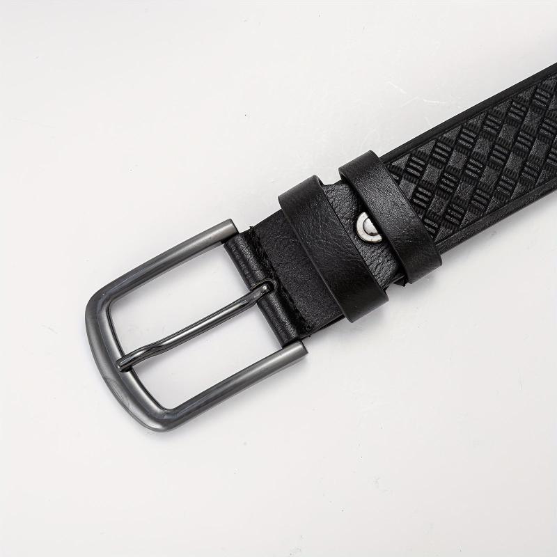 Geometric Embossed Square Buckle Belt Men's Casual Sports Belt