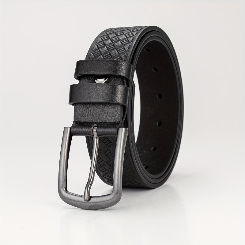 Geometric Embossed Square Buckle Belt Men's Casual Sports Belt