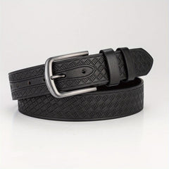 Geometric Embossed Square Buckle Belt Men's Casual Sports Belt