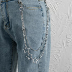 Men's Pentagram Double Layered Pants Chain
