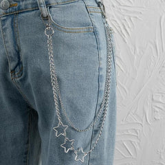 Men's Pentagram Double Layered Pants Chain
