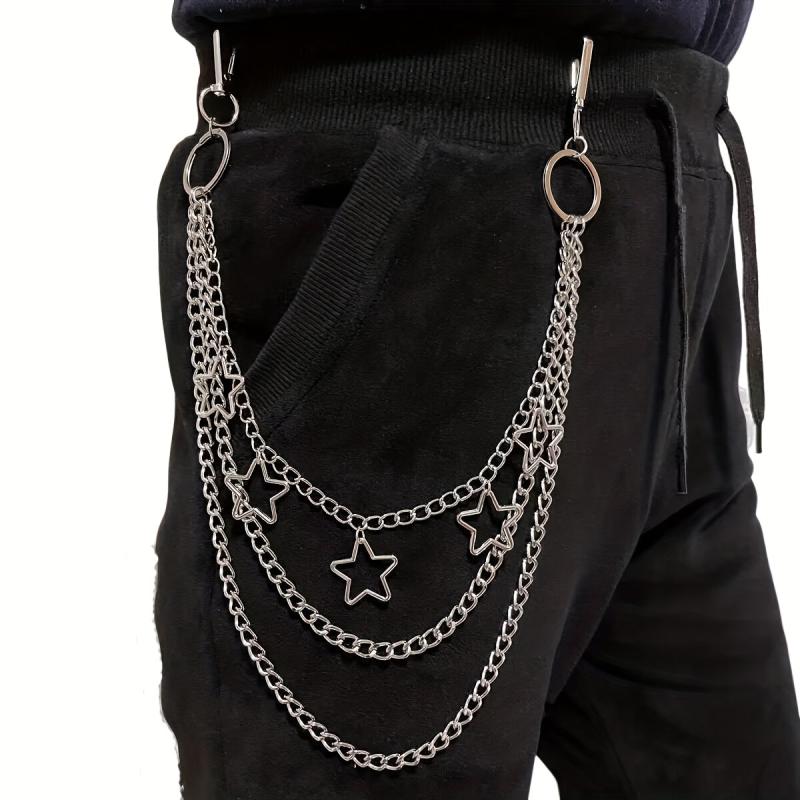 Pentagram Layer Pant Chain Men's Y2K Jewelry