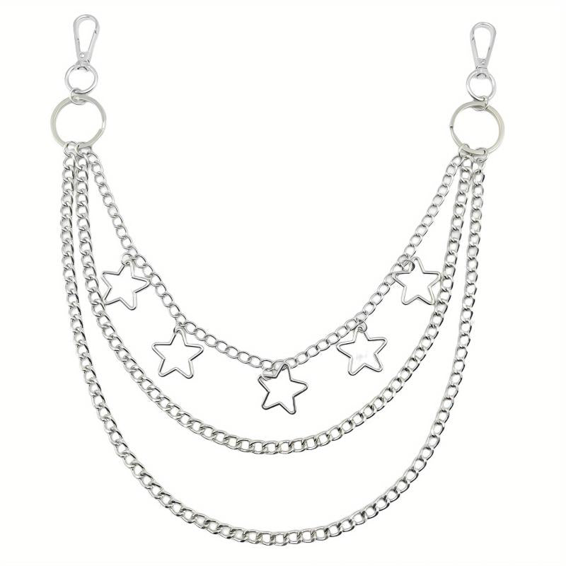 Pentagram Layer Pant Chain Men's Y2K Jewelry