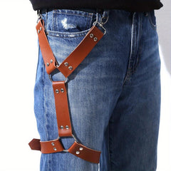 Men's Leather Leg Ring Punk Decorative Belt