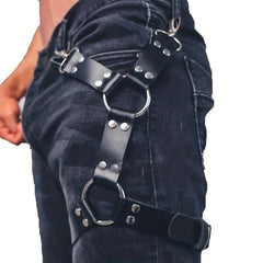 Men's Leather Leg Ring Punk Decorative Belt