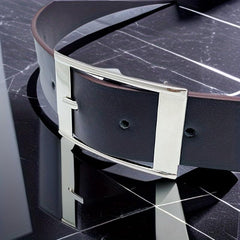 Chocolate Square Pin Buckle Casual Belt For Men
