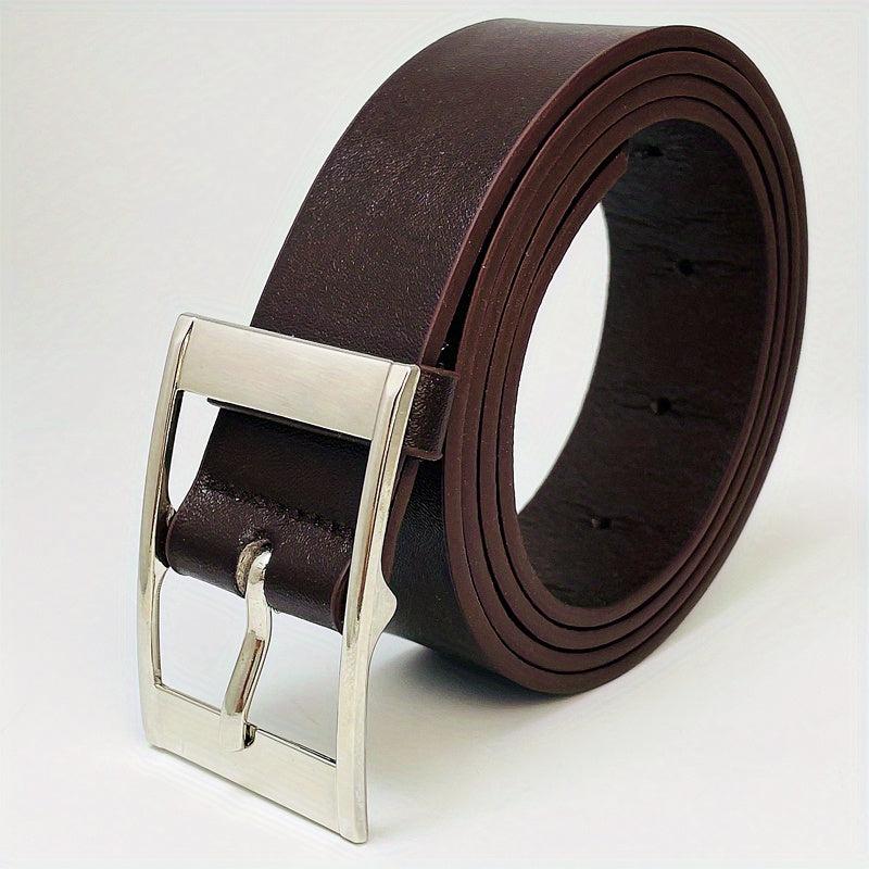 Chocolate Square Pin Buckle Casual Belt For Men
