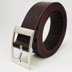 Chocolate Square Pin Buckle Casual Belt For Men
