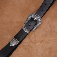 Carved Needle Buckle Retro Belt for Men