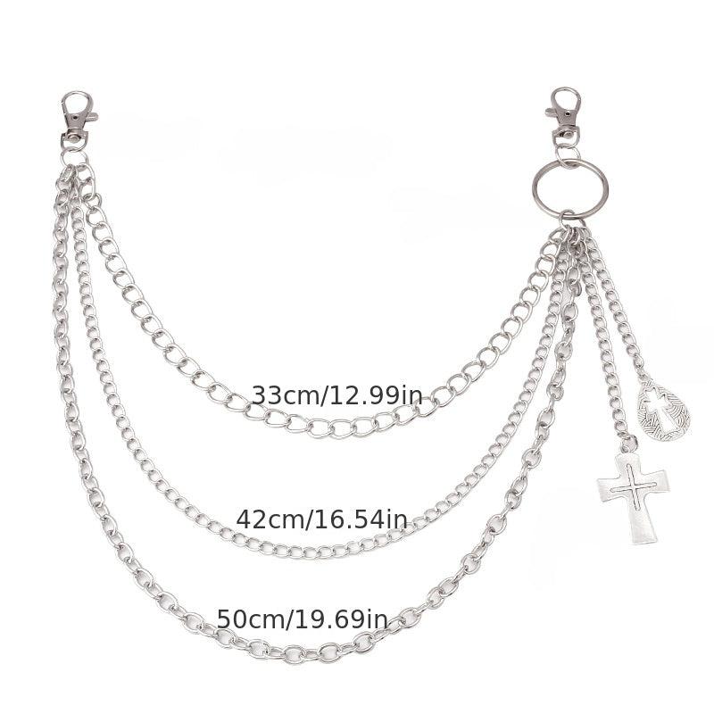 Alloy Cross Pendant Chain Hip Hop Accessory for Men
